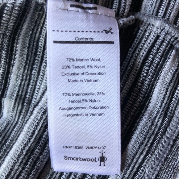 Smartwool Open Front Cardigan Women’s S Black Grey Stripes Outdoor Merino Wool - Picture 7 of 7